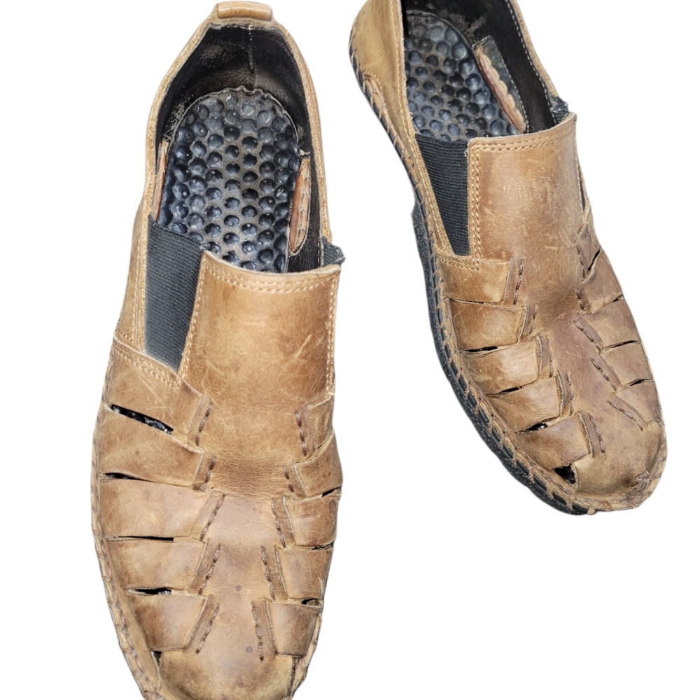 Josef Seibel Leather Fisherman Loafers Sandals sz 39 - 8 - 8 1/2